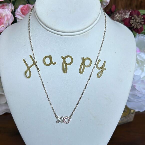 Necklace XO crystals 925 Silver NWOT with dust bag - Picture 1 of 8